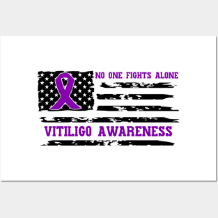 No One Fights Alone Vitiligo Awareness Posters and Art